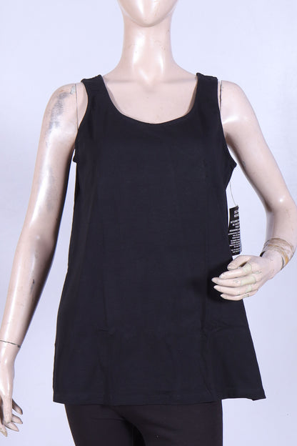 Essential High-Neck Sleeveless A-Line Tunic Tank