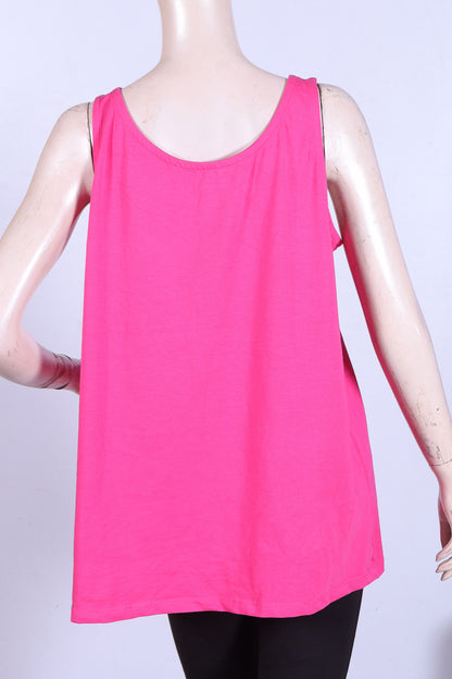 Vibrant Hot Pink Scoop Neck Tank Top – Lightweight Sleeveless Cami