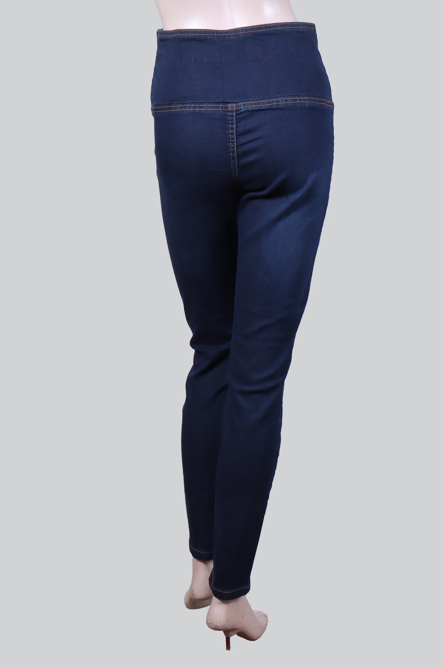 Stretch jeans with overlapping waistband