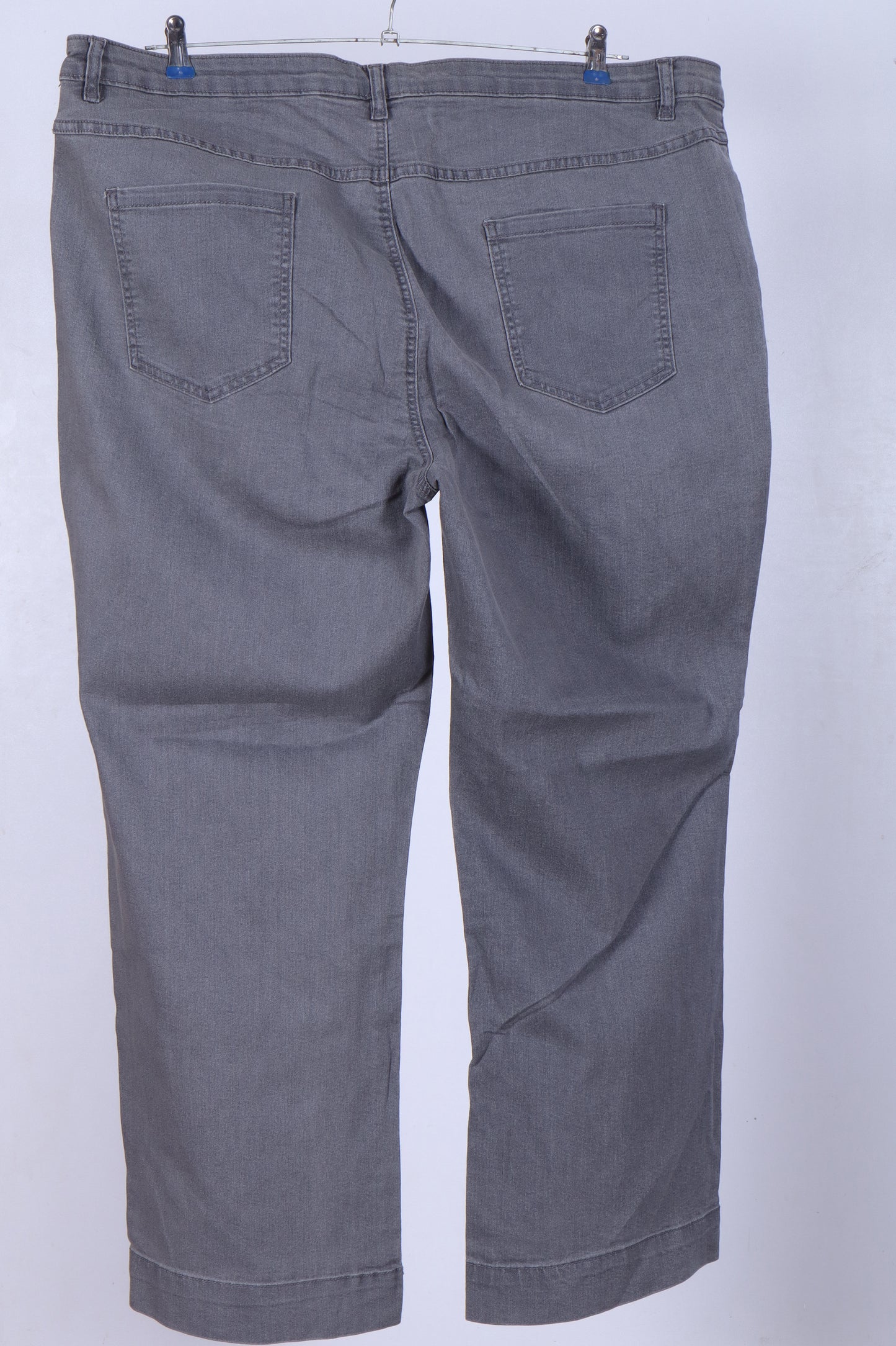 Wide Leg Grey Denim Trousers