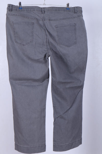 Wide Leg Grey Denim Trousers