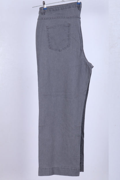 Wide Leg Grey Denim Trousers