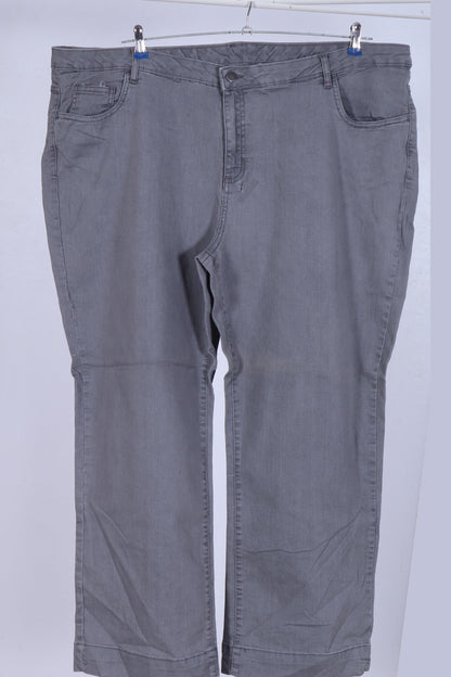 Wide Leg Grey Denim Trousers