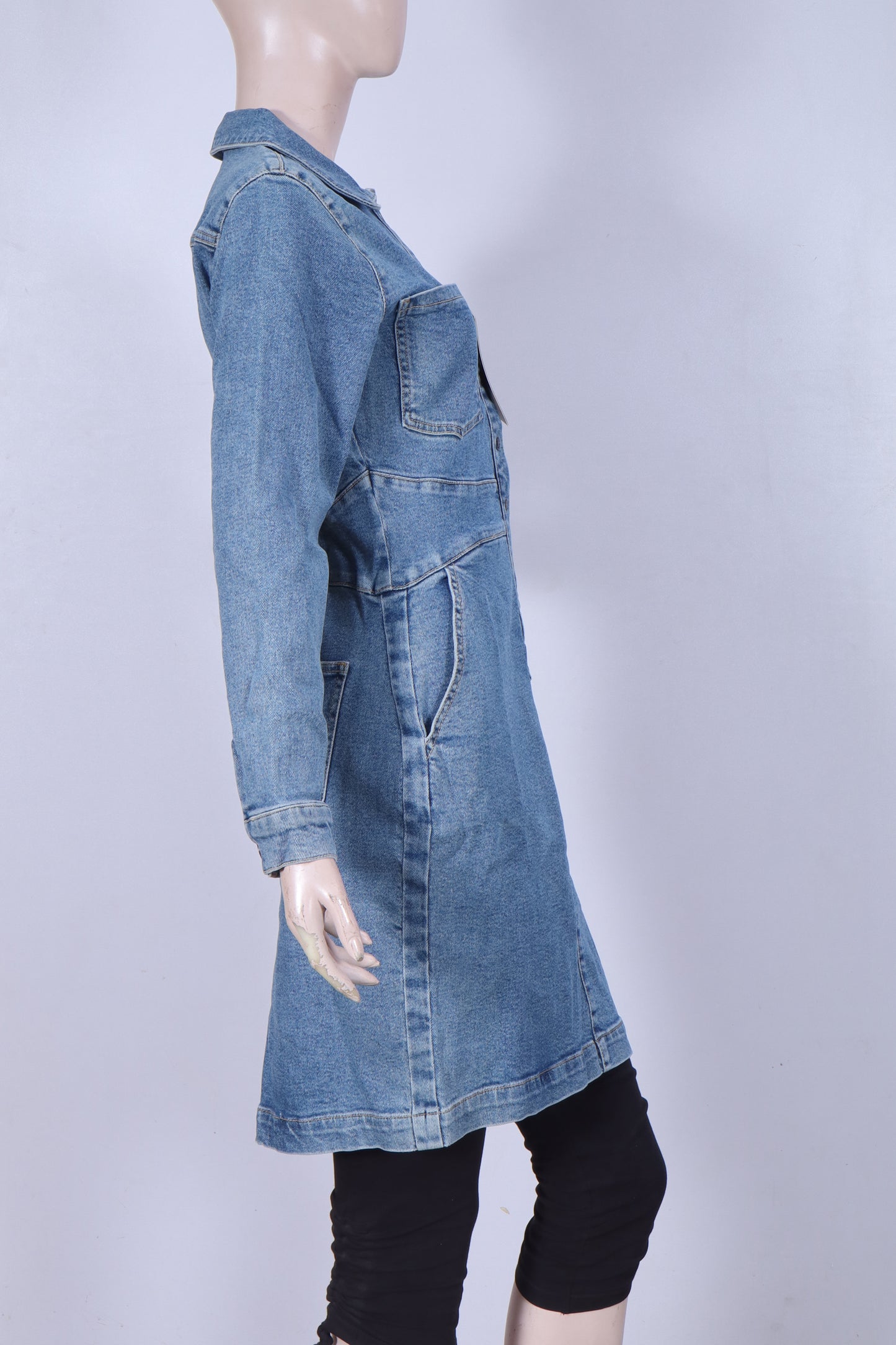 Women's Long-Sleeve Denim Shirt Dress