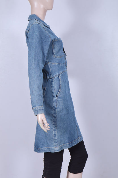 Women's Long-Sleeve Denim Shirt Dress