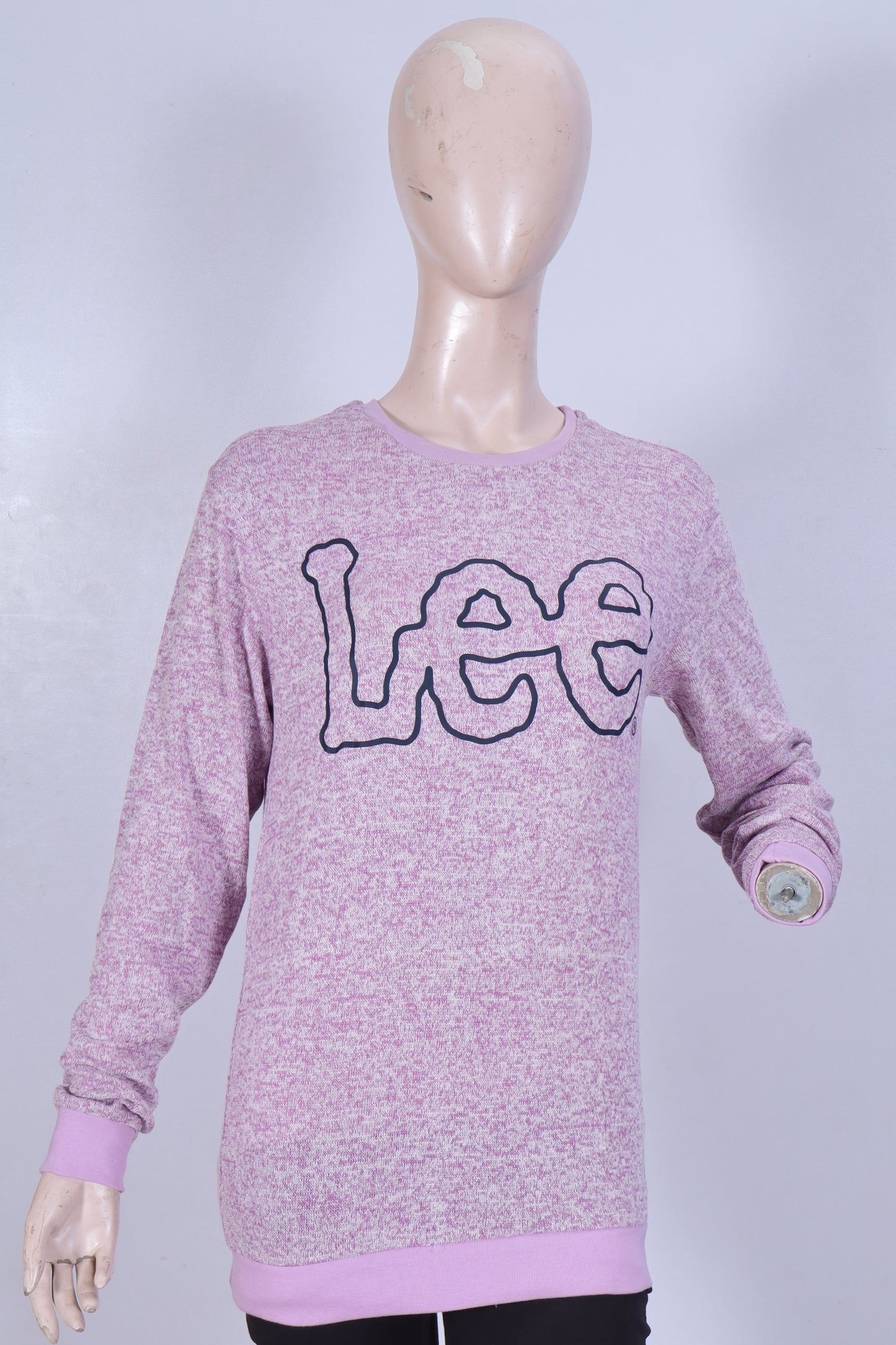 Lee Women's Pink Melange Graphic Crewneck Sweatshirt