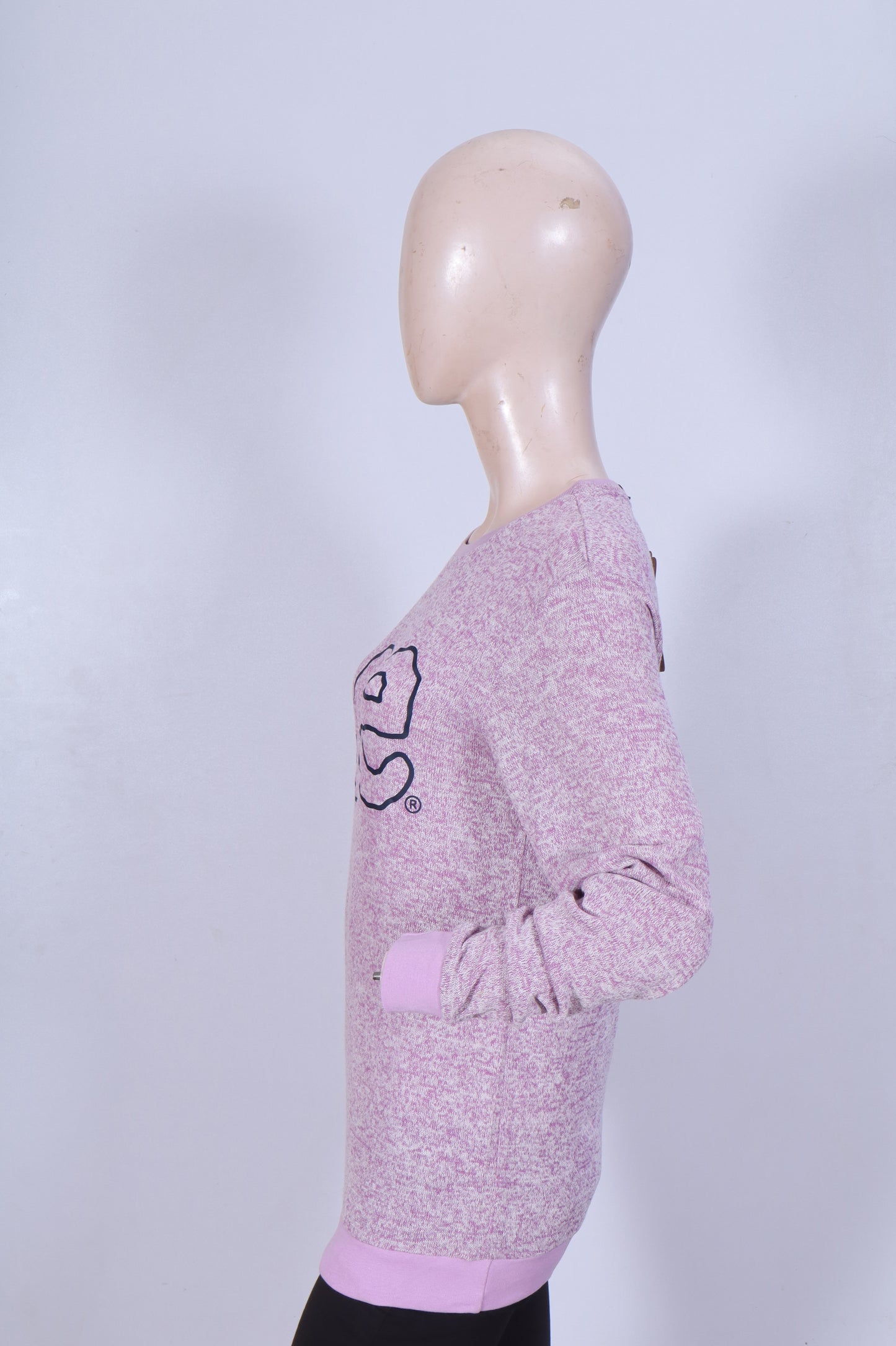 Lee Women's Pink Melange Graphic Crewneck Sweatshirt