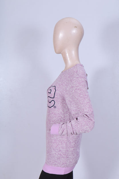 Lee Women's Pink Melange Graphic Crewneck Sweatshirt