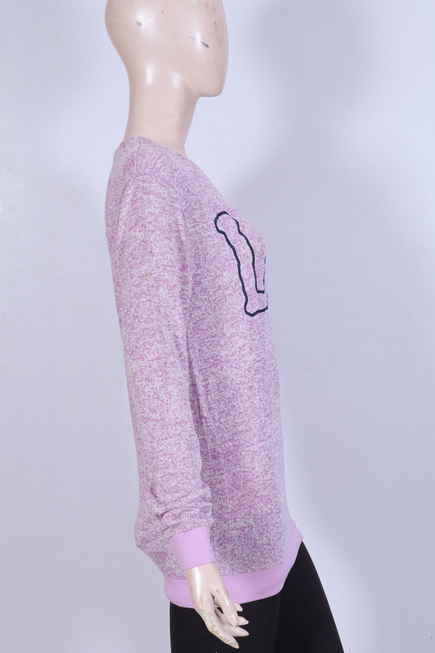 Lee Women's Pink Melange Graphic Crewneck Sweatshirt