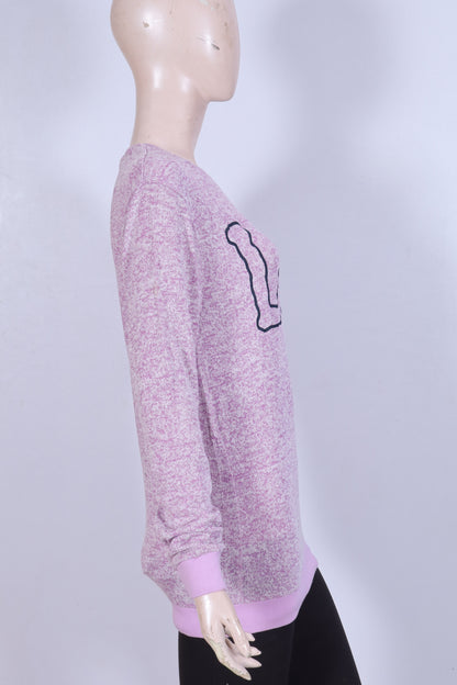 Lee Women's Pink Melange Graphic Crewneck Sweatshirt