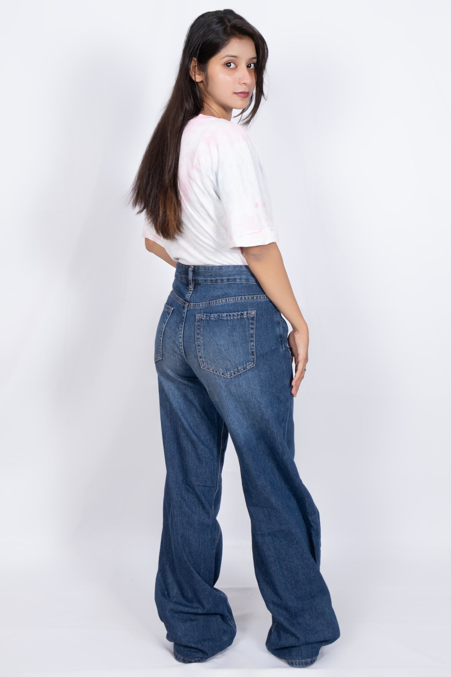 High Rise Wide Leg Jeans – Dark Wash