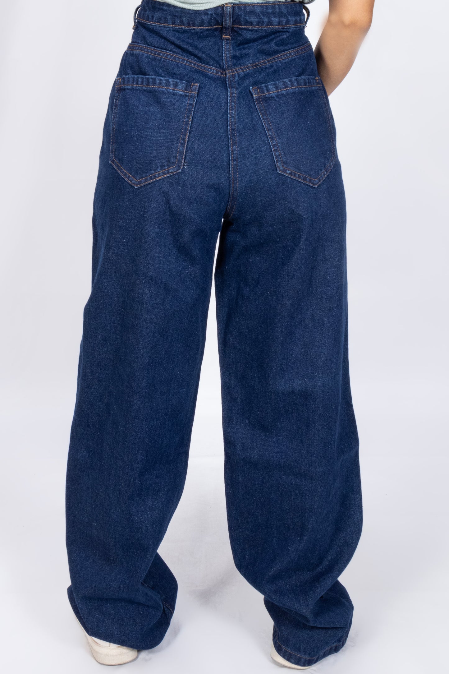 Deep Indigo High-Waist Wide-Leg Jeans
