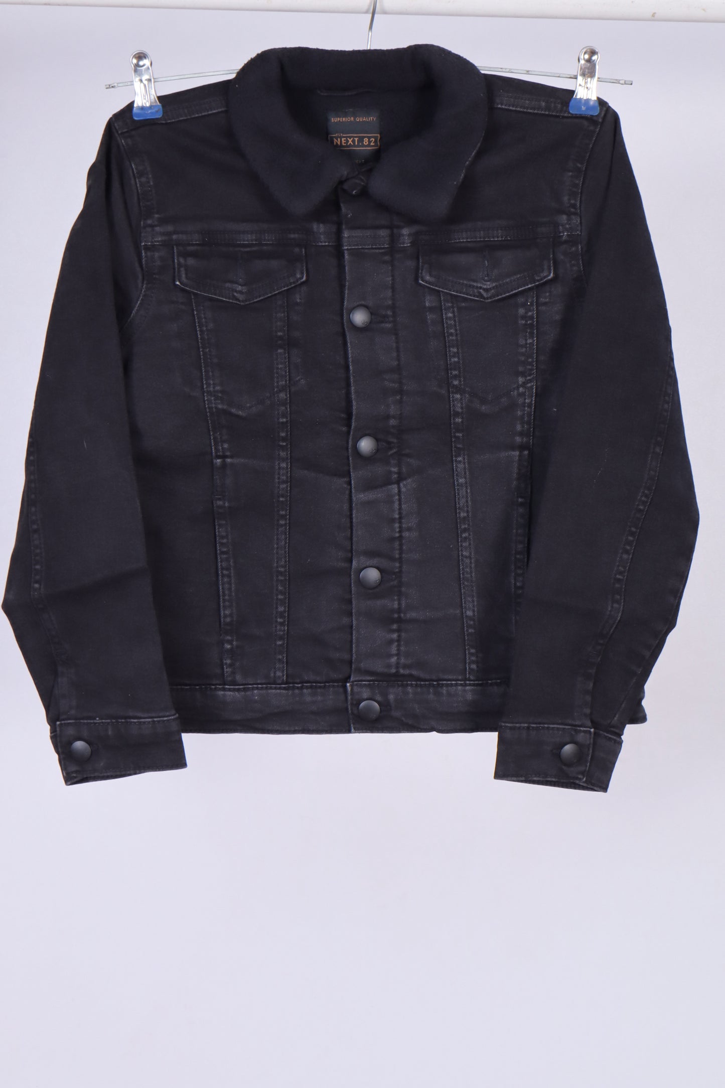 Next 82 Kids’ Premium Black Borg-Lined Denim Jacket