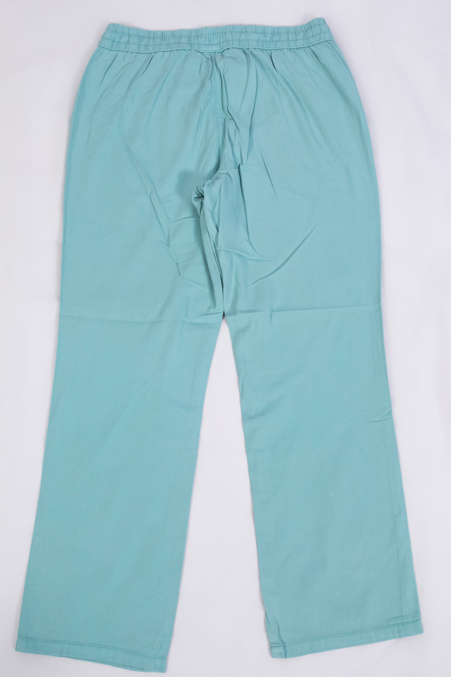Women’s Aqua Blue Cotton Drawstring Pants – Relaxed Fit