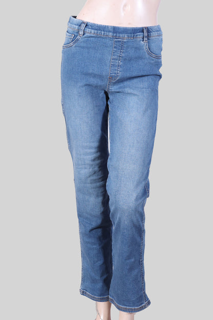 Classic Blue Elastic-Waist Women's Denim Pull-On jegging