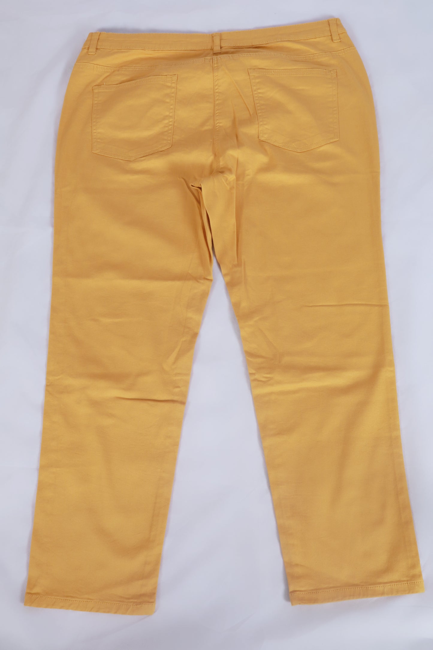 Mustard Cotton Stretch Pants – Women's Casual Wear