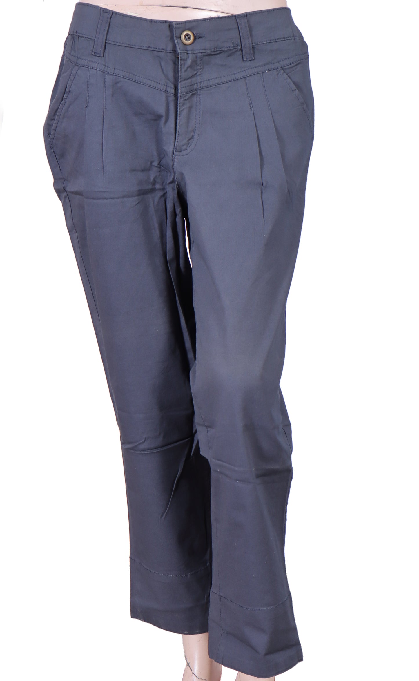 Premium Cotton Twill Ankle Pants – Steel Grey