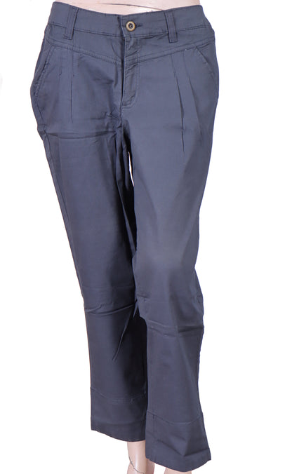 Premium Cotton Twill Ankle Pants – Steel Grey