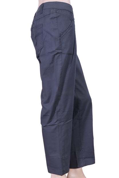 Premium Cotton Twill Ankle Pants – Steel Grey