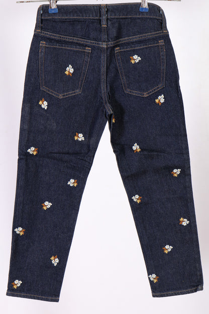 Girls' Premium Embroidered Indigo Denim Jeans