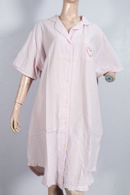 Pink & White Pinstriped Cotton Sleepshirt