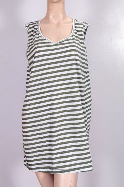 Cotton Stripe Mini Tank Dress