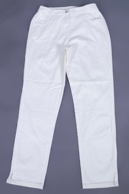 Women's Classic White Straight-Leg Cotton Pants
