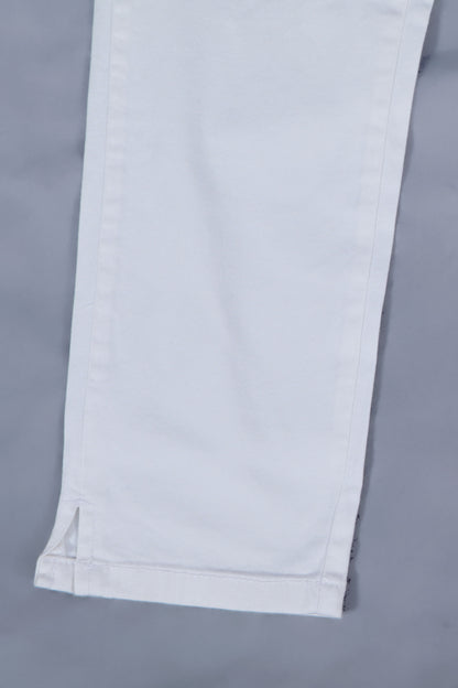 Women's Classic White Straight-Leg Cotton Pants