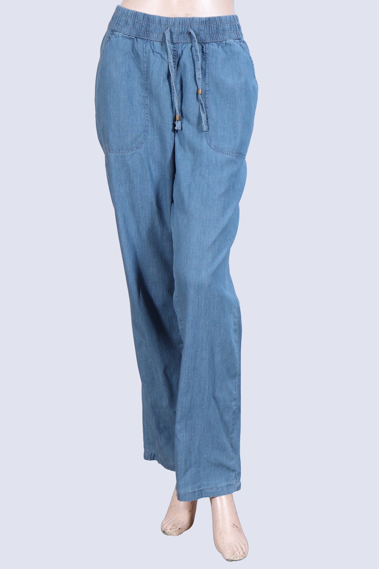 Effortless Chambray Drawstring Trousers