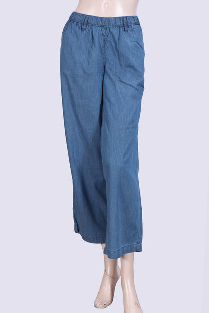 Soft Chambray Wide-Leg Trousers