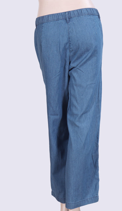 Soft Chambray Wide-Leg Trousers