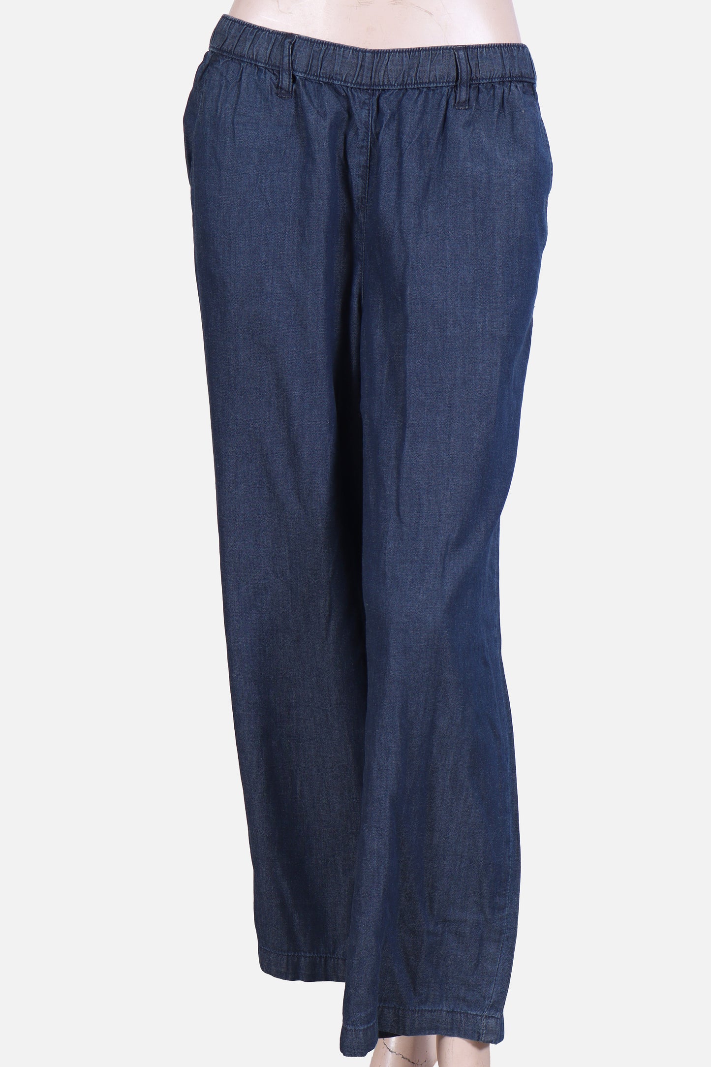 Wide-Leg Soft Denim Trousers