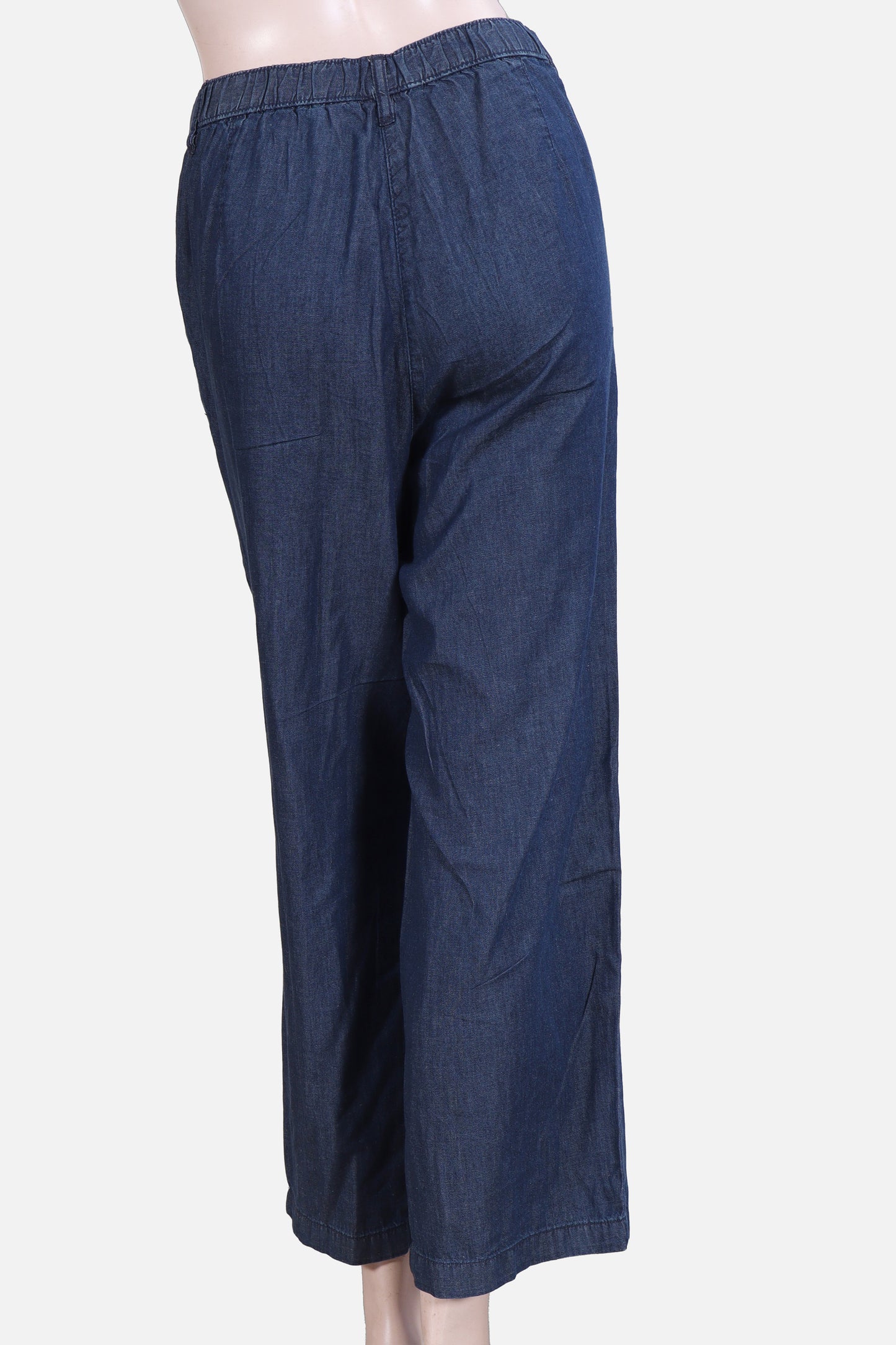 Wide-Leg Soft Denim Trousers