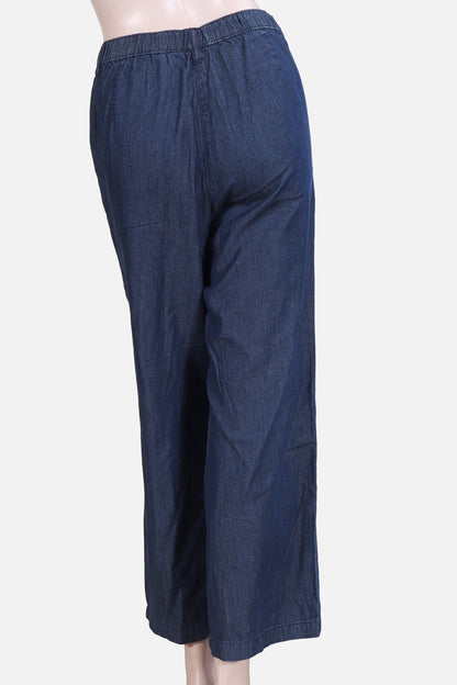 Wide-Leg Soft Denim Trousers