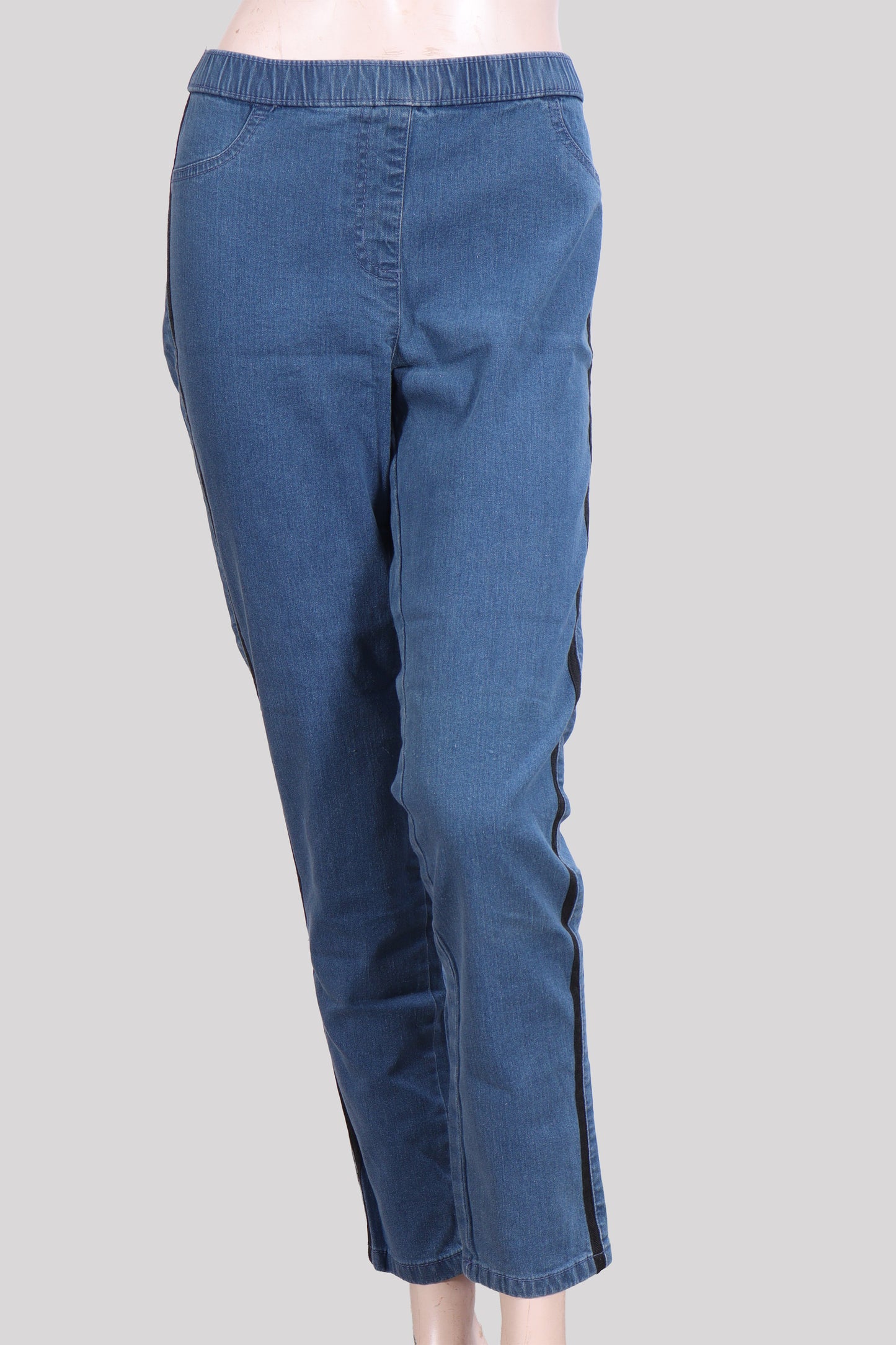 Side-Stripe Elastic Waist Comfort Denim Jeggings ( Minor Defect )