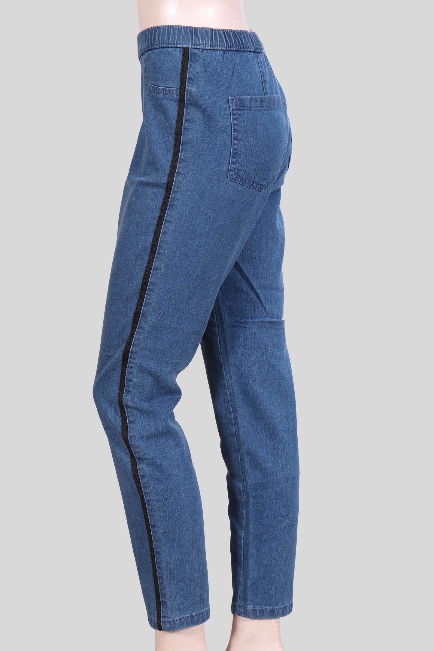 Side-Stripe Elastic Waist Comfort Denim Jeggings ( Minor Defect )