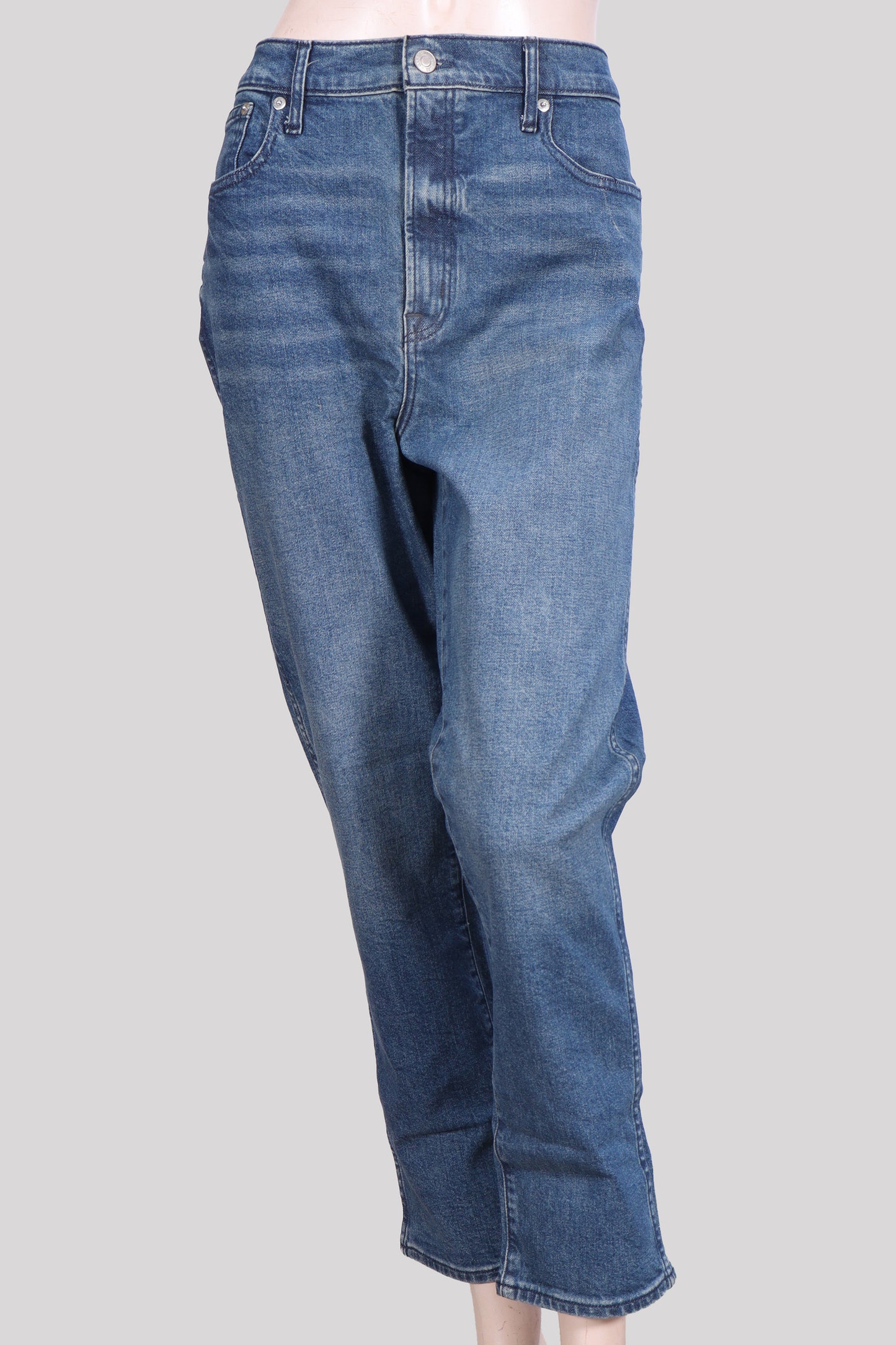 High-Rise Barrel Leg Denim – Classic Indigo
