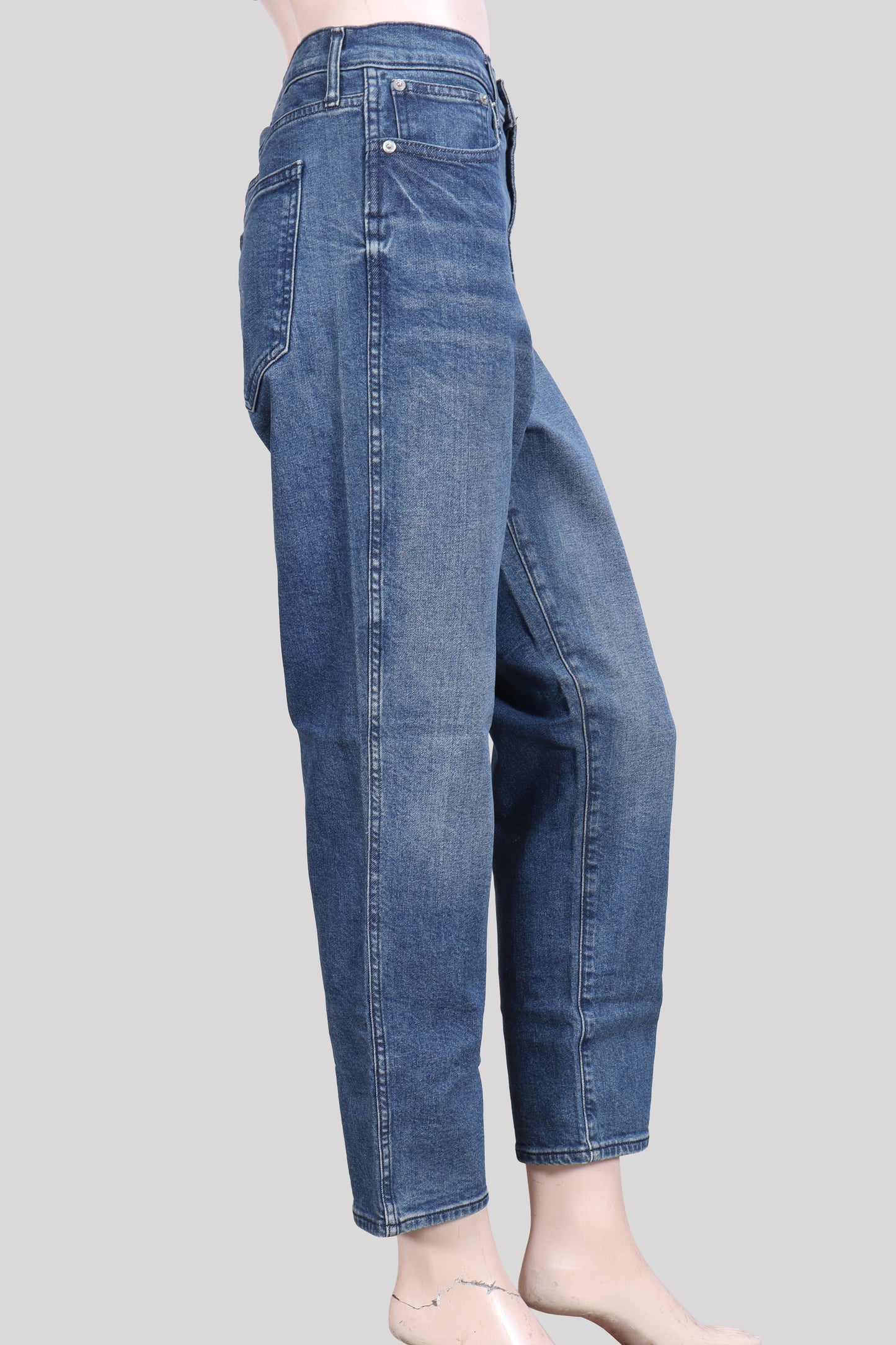 High-Rise Barrel Leg Denim – Classic Indigo