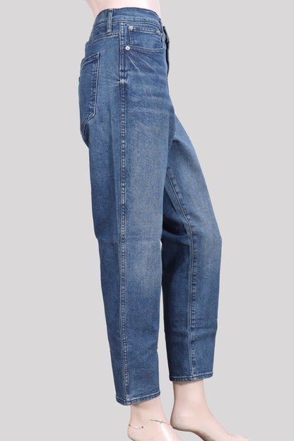 High-Rise Barrel Leg Denim – Classic Indigo