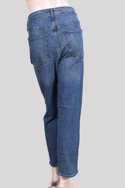 High-Rise Barrel Leg Denim – Classic Indigo