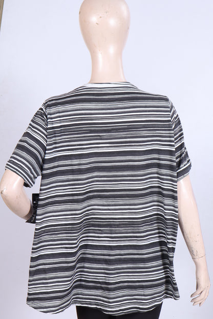 Women’s Striped Notch-Neck Pocket Tunic