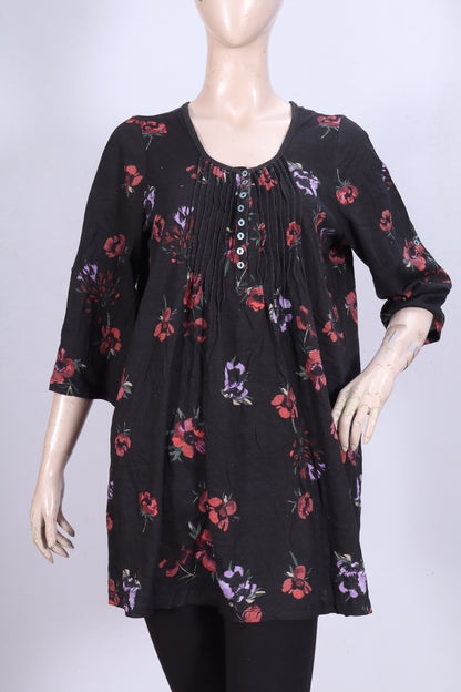 Floral Fusion Pleated Tunic