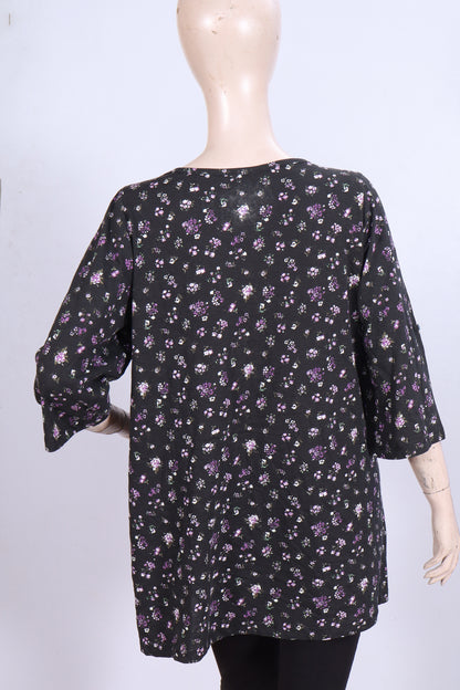 Floral Print Pintuck Tunic – Soft Single Jersey