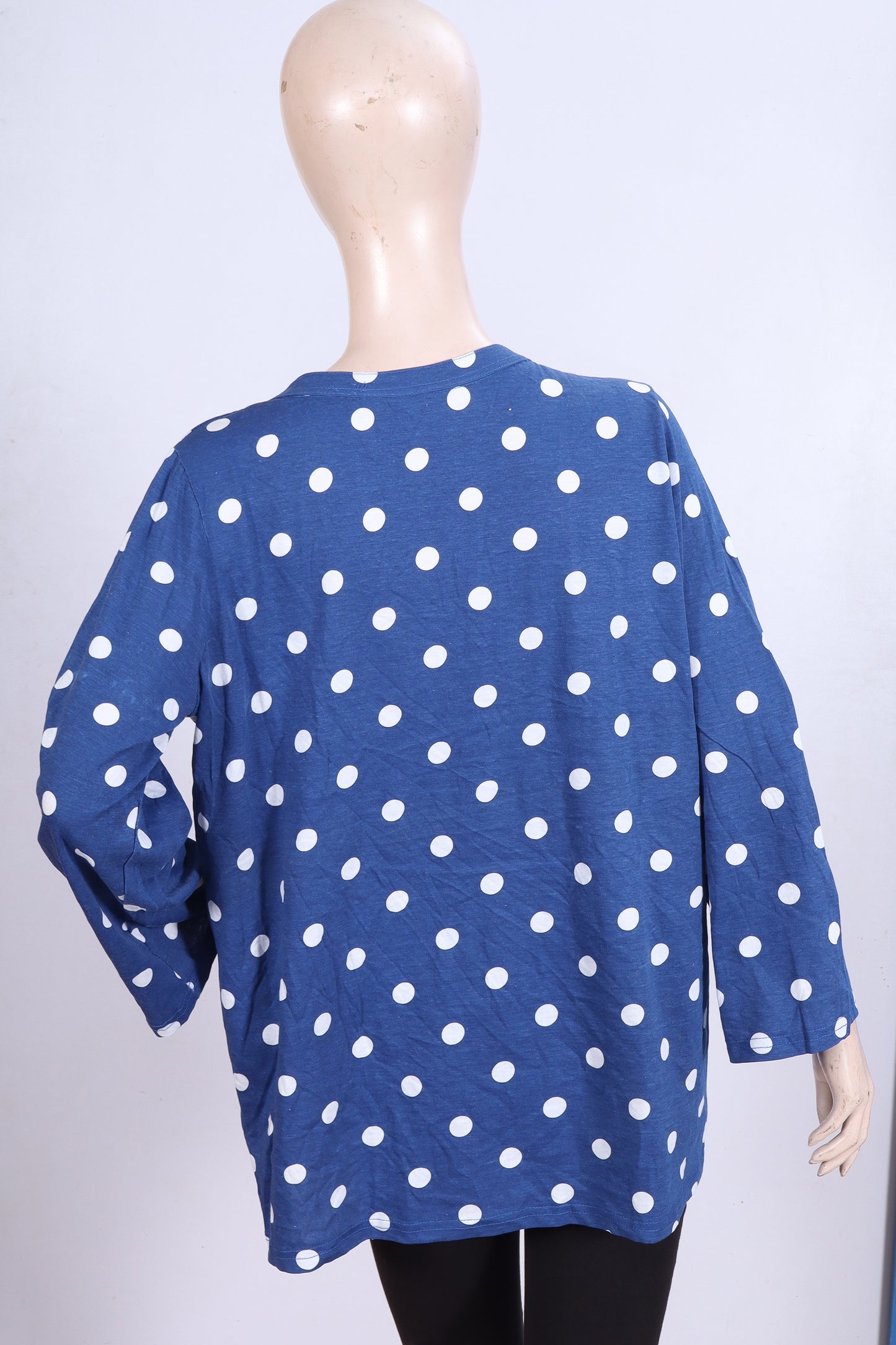 Polka Dot Pleated Tunic – Classic Blue & White