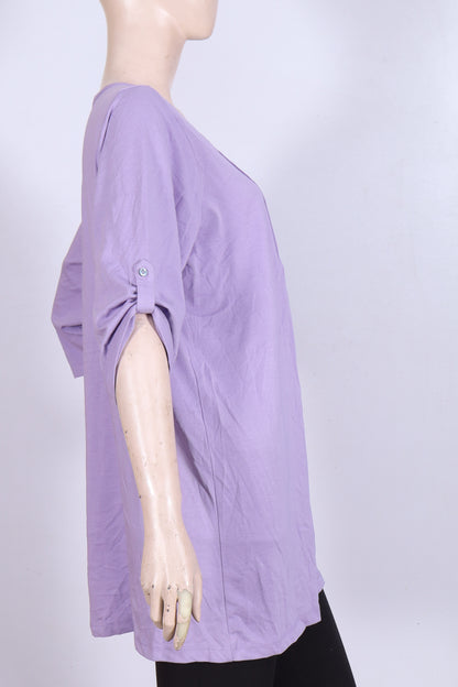 Lavender Pintuck Pleated Tunic Top