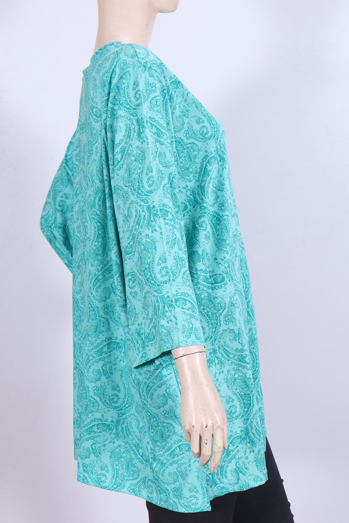 Women’s Turquoise Paisley V-Neck Tunic