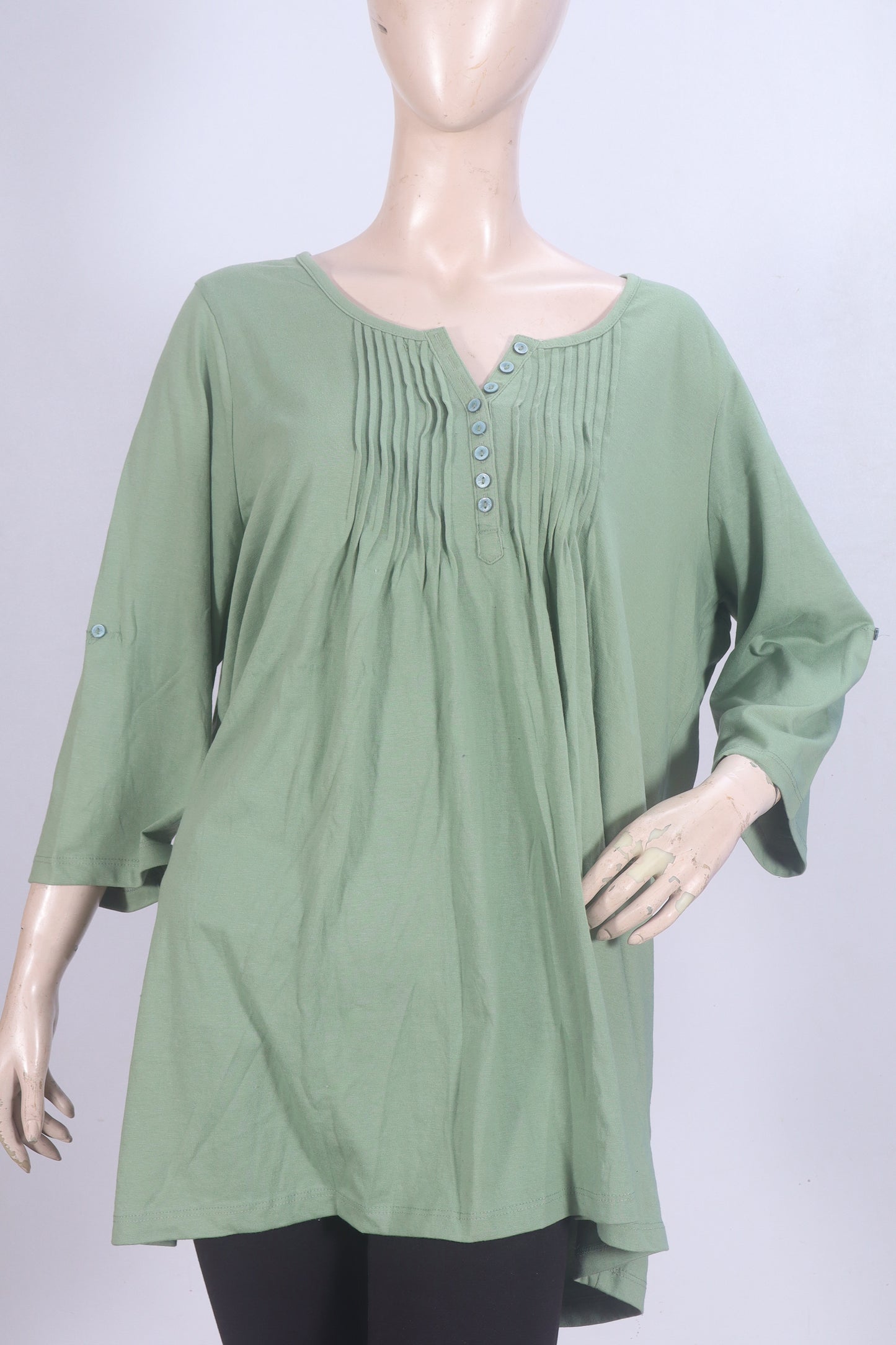 Sage Green Pleated Front Tunic