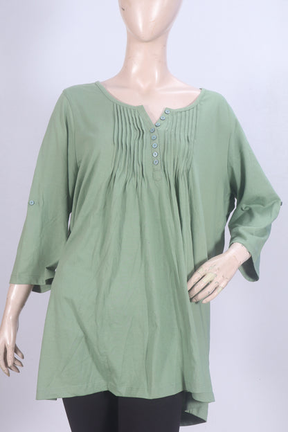 Sage Green Pleated Front Tunic