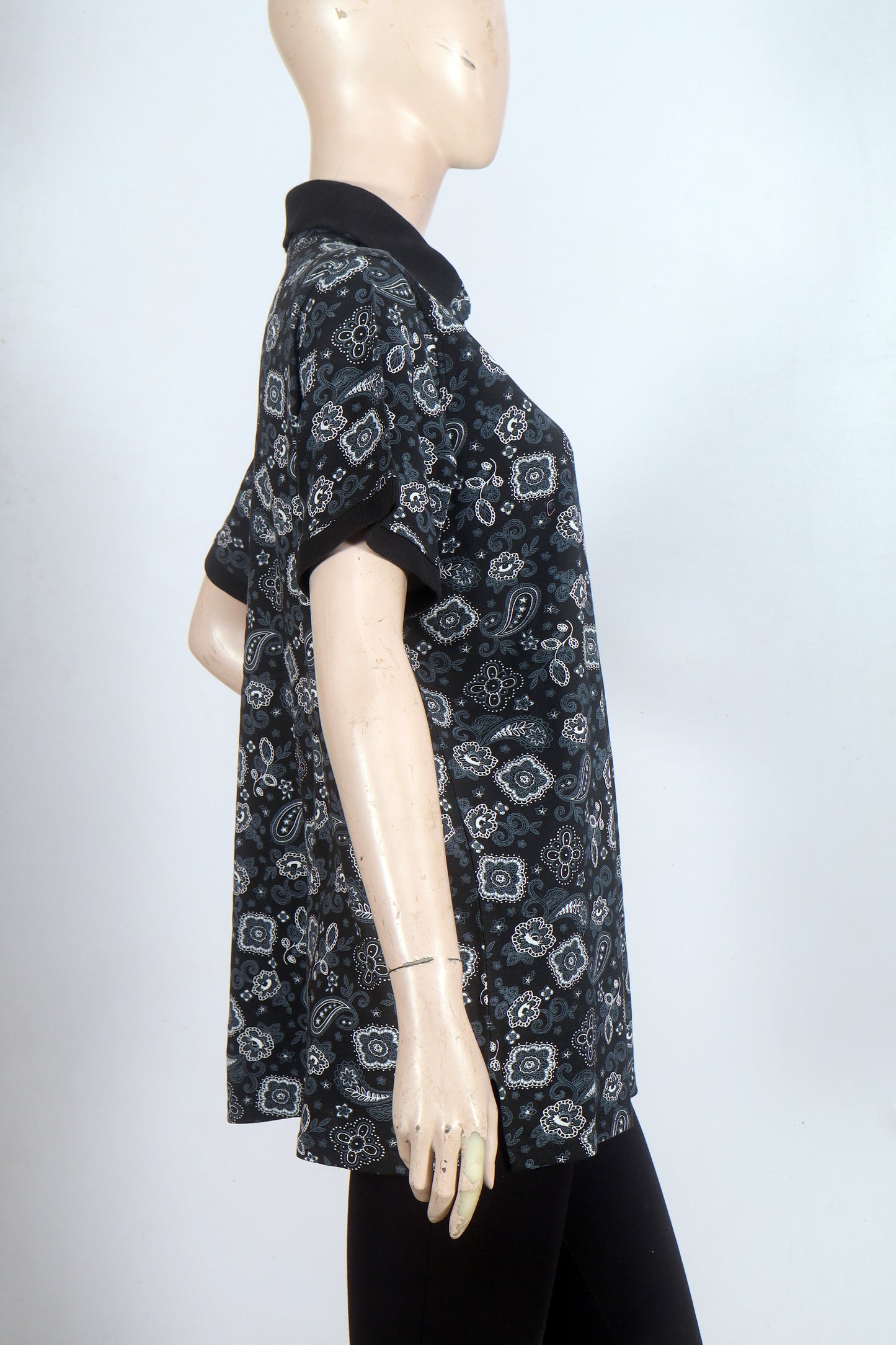 Black & White Paisley Polo Shirt