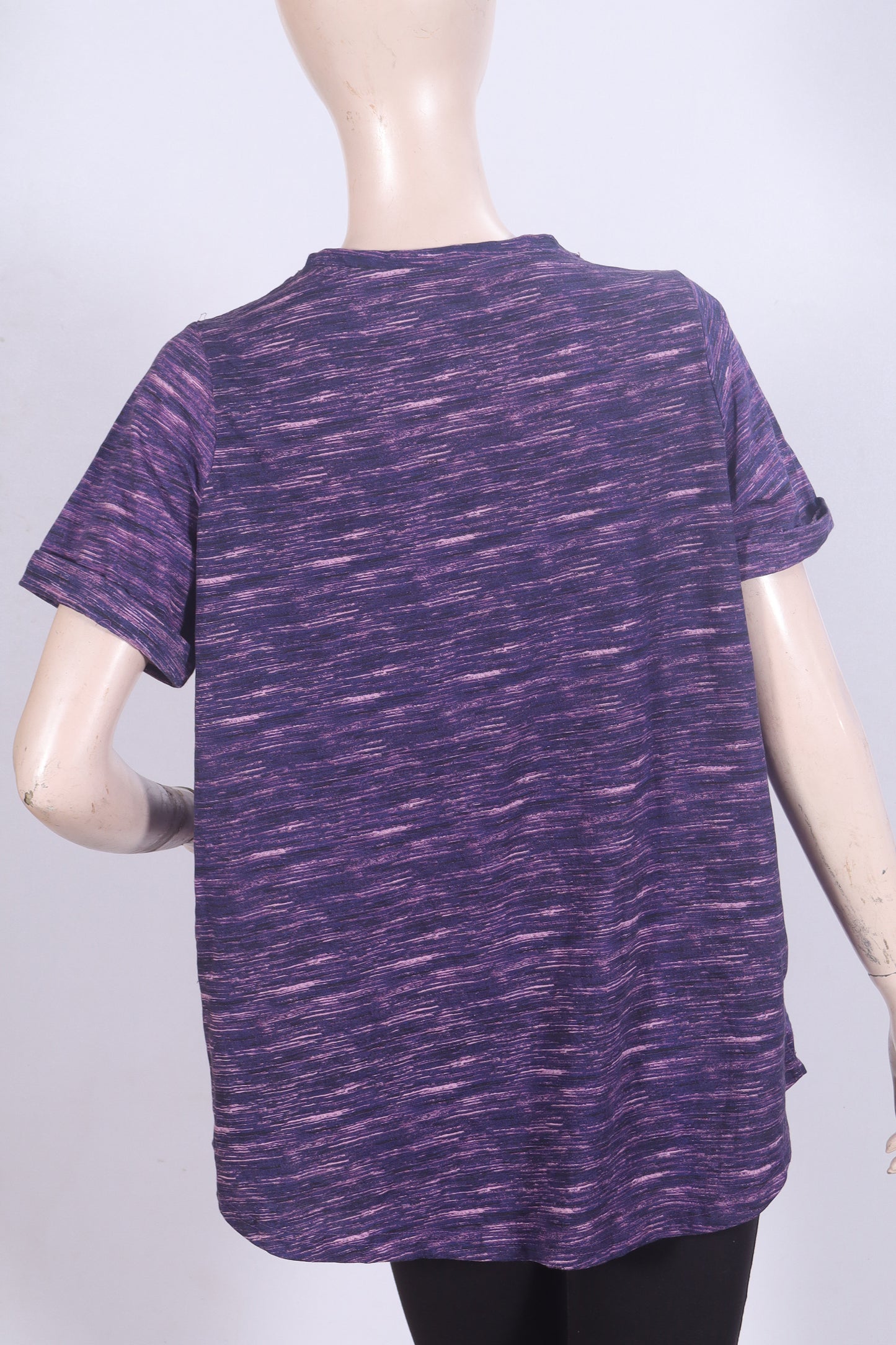Title: Women's Space-Dye Split Neck Tunic Top – Plum